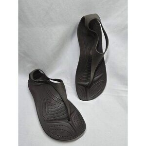 Crocs Serena T Strap Brown Sandals Women Size 9 US- Used